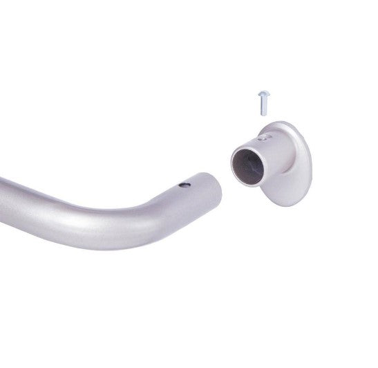 86 in. to 120 in. Adjustable 5/8 in. Room Darkening Wrap Around Single Curtain Rod in Satin Silver