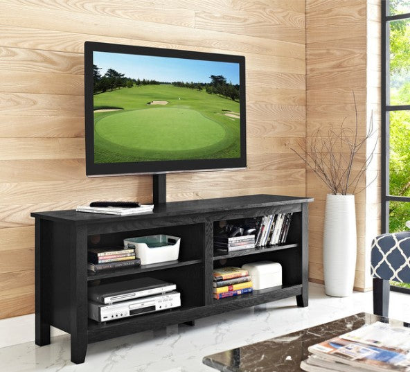 Wood TV Console With Mount, Black