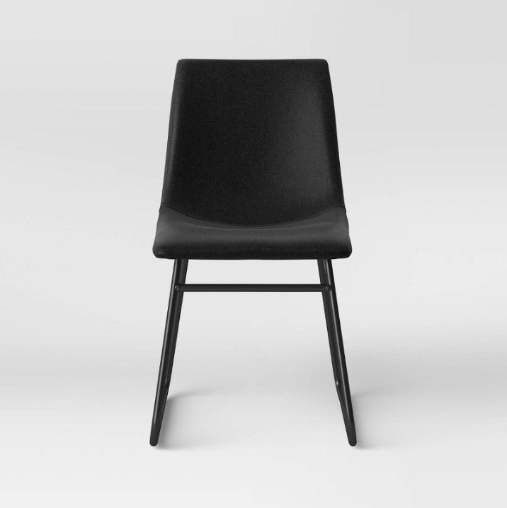Bowden Faux Leather and Metal Dining Chair, (Set of 2)