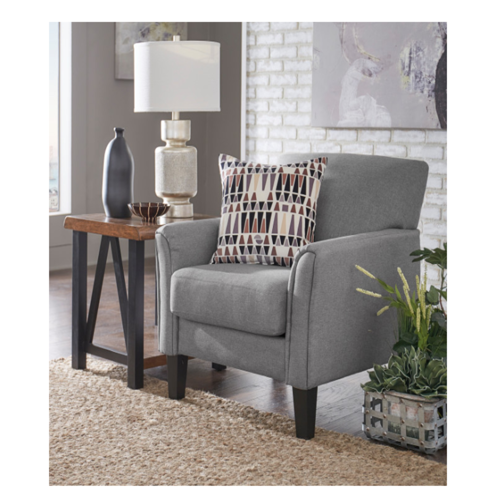 Ava Contemporary Accent Chair, Gray Linen