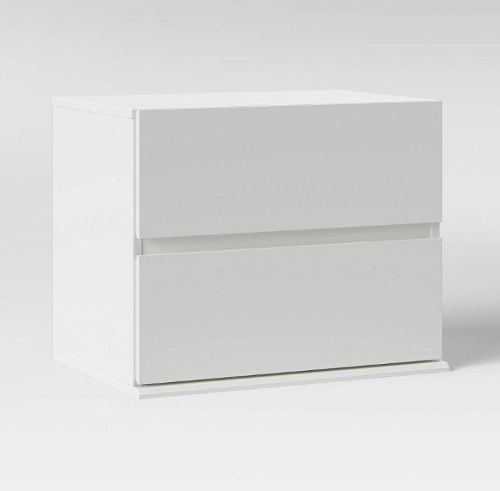 2 Drawer Modular Nightstand White