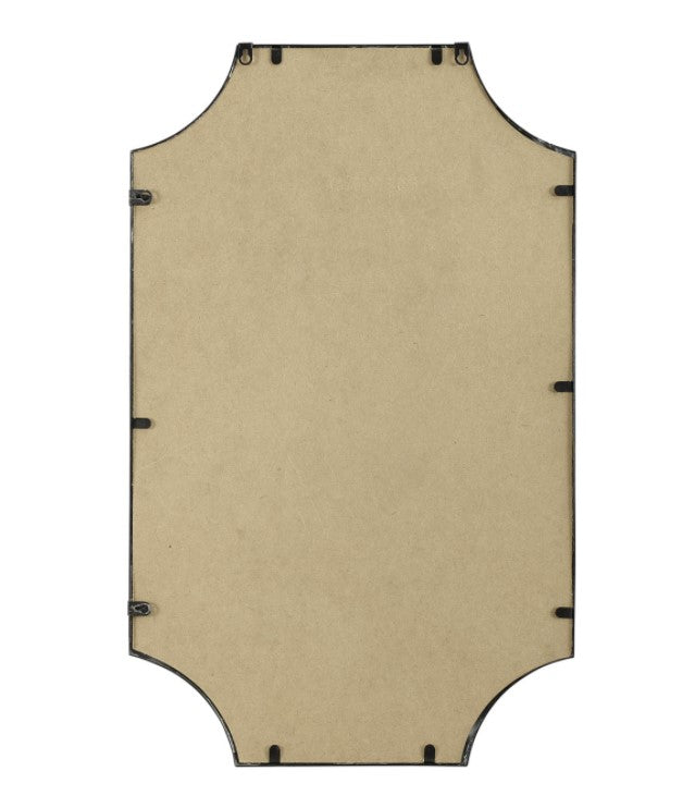 Black Rectangle  Notched Corner Framed Mirror K8439