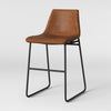 Bowden Upholstered Molded Faux Leather Counter Height Barstool