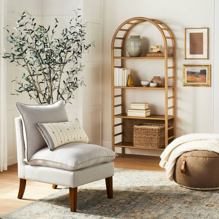 72" Holladay Curved Wooden Bookcase