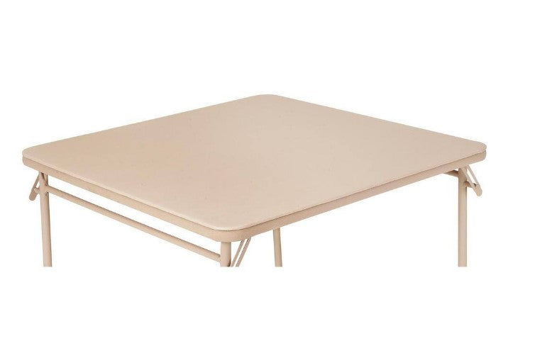 34 in. Antique Linen Vinyl Top Folding Card Table