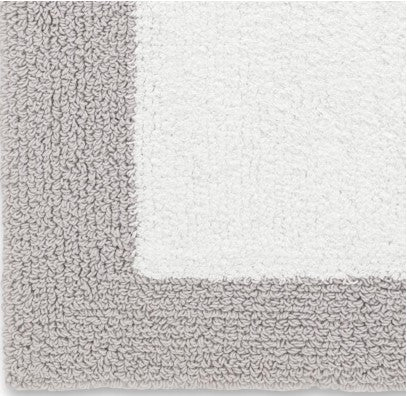 Pure Serenity Reversible Grey 17 in. x 24 in. /21 in. x 34 in. Organic Cotton Rug Set (2-Piece)