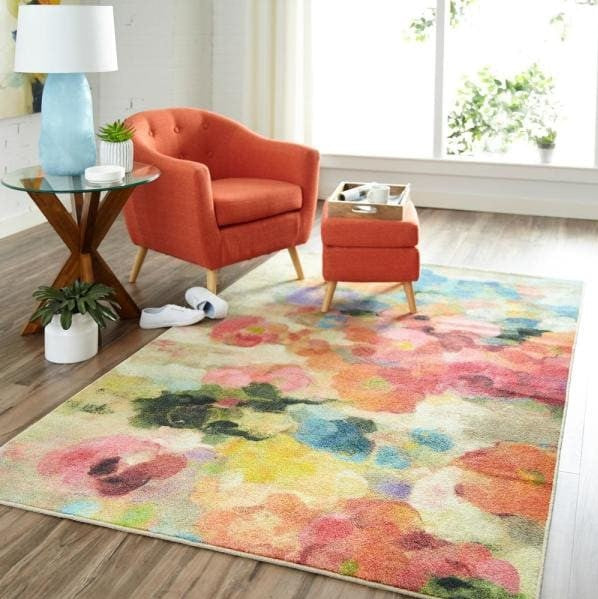 Blurred Blossoms Floral 5'x7'5" Area Rug