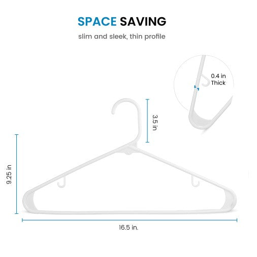 White Standard Plastic Hangers 50-Pack K7547