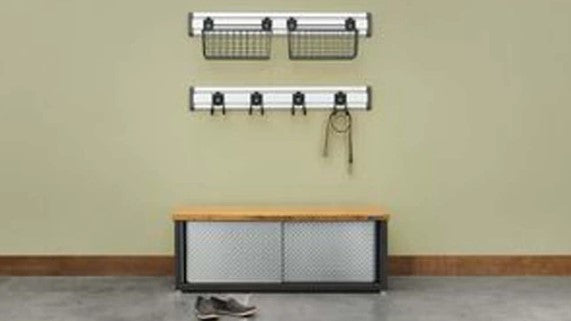 2-Piece 48-in Light Gray Composite Multipurpose Storage Rail System