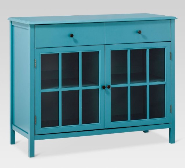 Windham 2 Door Accent Buffet, Cabinet with Shelves - Teal