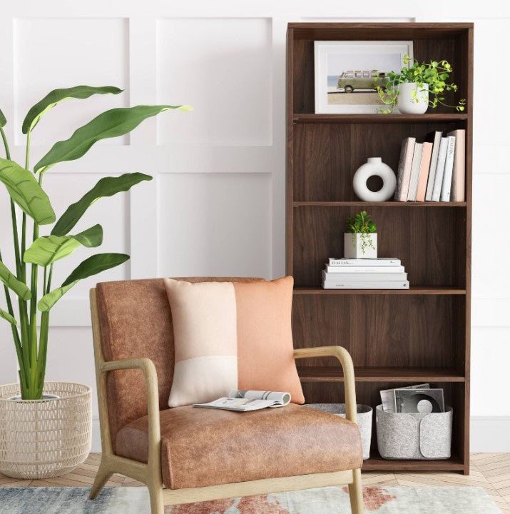 72.87" Brannandale 5 Shelf Bookcase Walnut