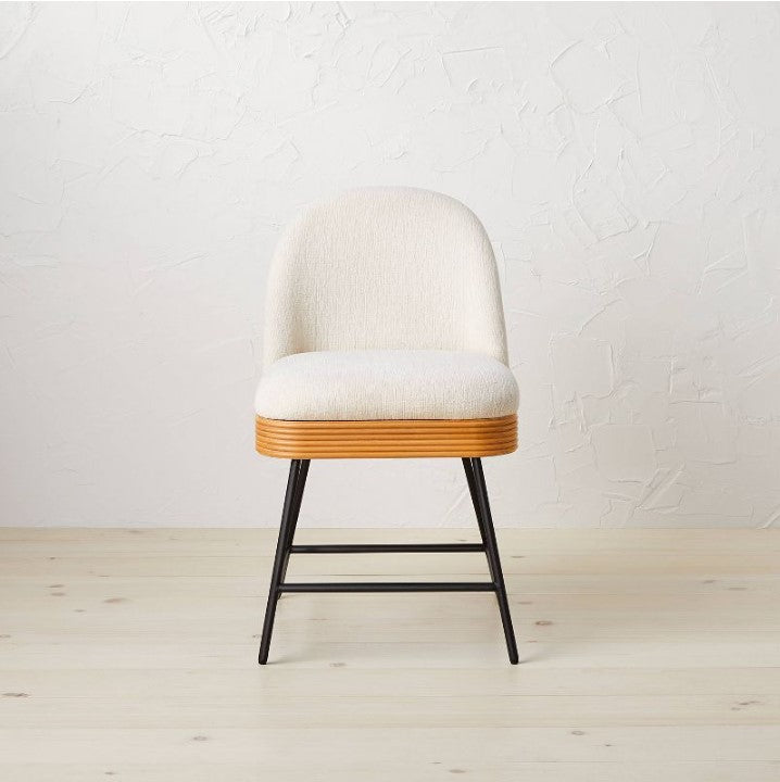 2pk Sepulveda Mixed Material Dining Chairs Ivory/Natural