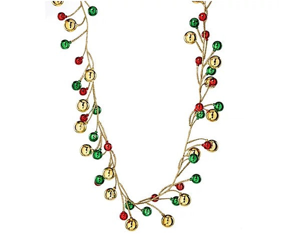 62" Glitter Mix Ball Garland by Valerie, (Set of 3)