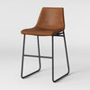 Bowden Upholstered Molded Faux Leather Counter Height Barstool