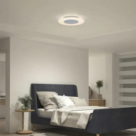 Echo 14 in. Chrome Modern LED Flush Mount Ceiling Light for Kitchen and Bedroom