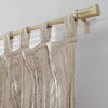 95-in Stone Velvet Semi-sheer Top Tab Single Curtain Panel (Set of 8)
