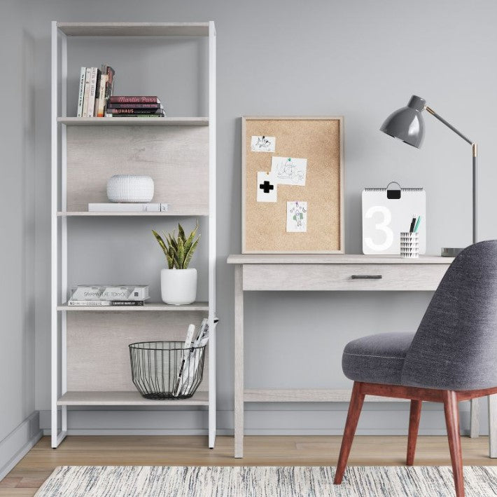 66.7" Paulo 4 Shelf Bookshelf White