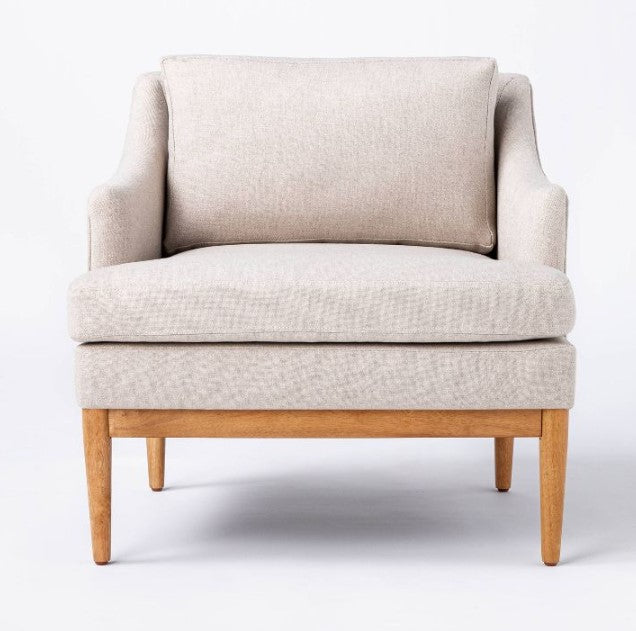 Howell Upholstered Accent Chair with Wood Base Salvage & Co Indy