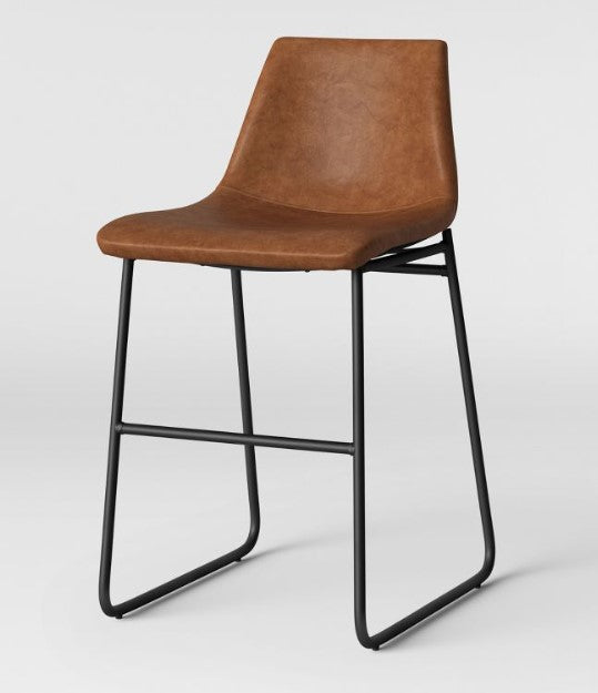 Bowden Upholstered Molded Faux Leather Counter Height Barstool