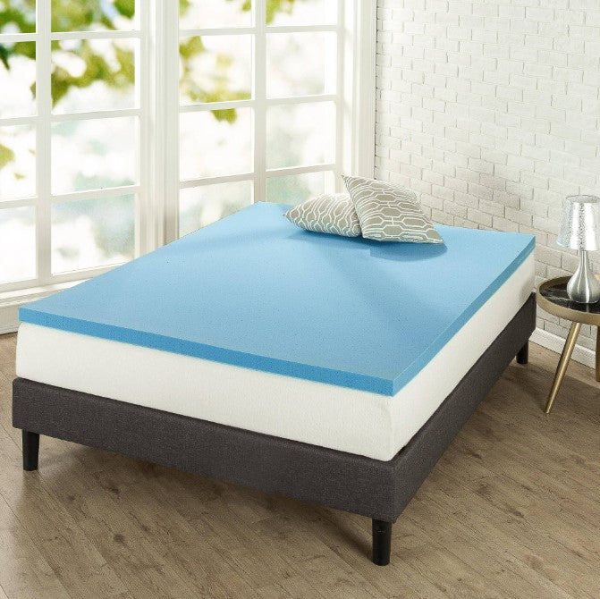 2 in. Medium No Pocket Gel Memory Foam Twin XL Mattress Topper