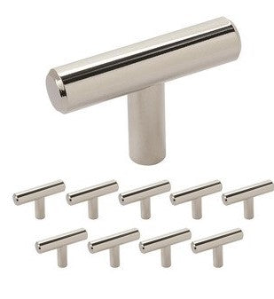 Bar Pulls - 10 Pack of 1 15/16" Long European Bar Pull in Polished Nickel - Amerock