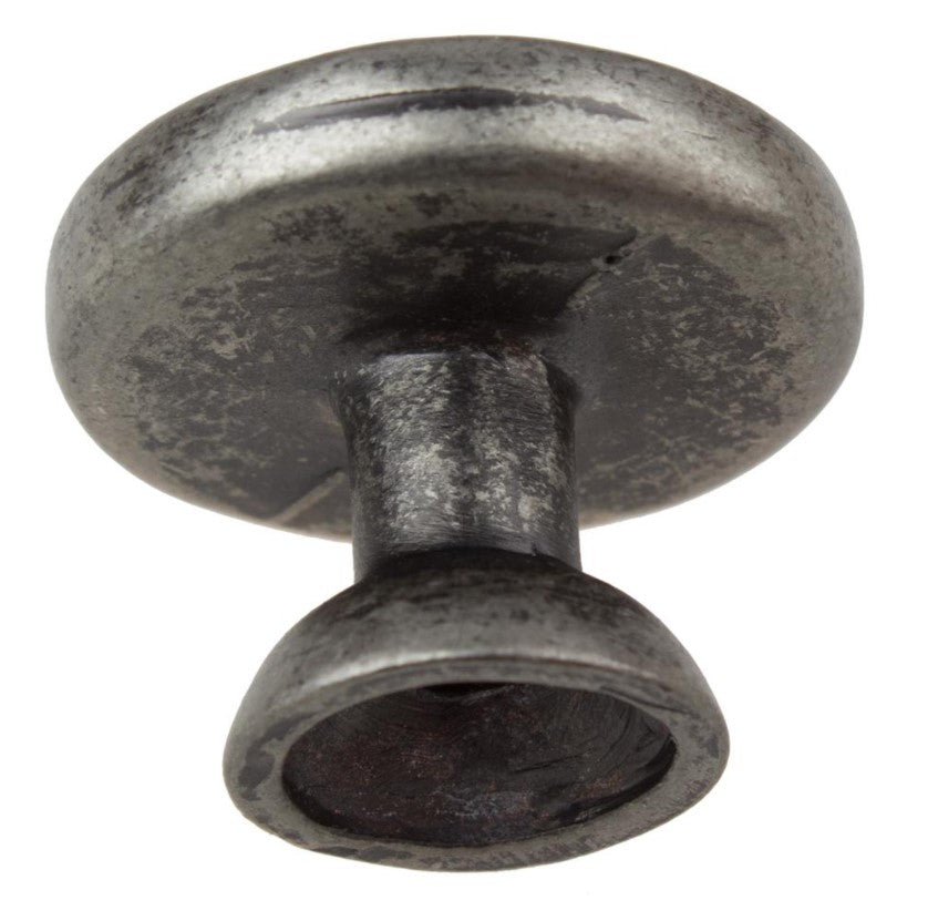 1-1/8" Weathered Nickel Round Hammered Cabinet Knob (Set of 10)