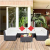 Patio Life Coffee Brown 2-Piece Wicker Patio Conversation Set with Cream White Cushions