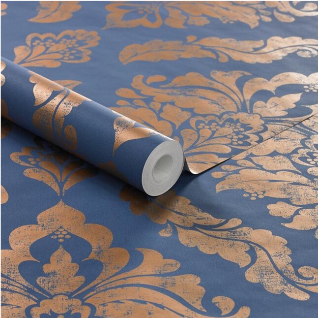 Boutique  Damaris Blue and Gold Wallpaper