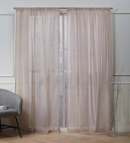 Belfry Sheer Rod Pocket Top Curtain Panels, Set of 2, Blush, 50"x96", B130-DS620