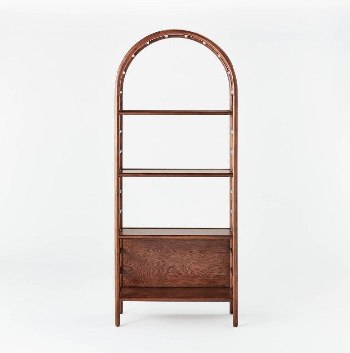 72" Holladay Curved Wooden Bookcase