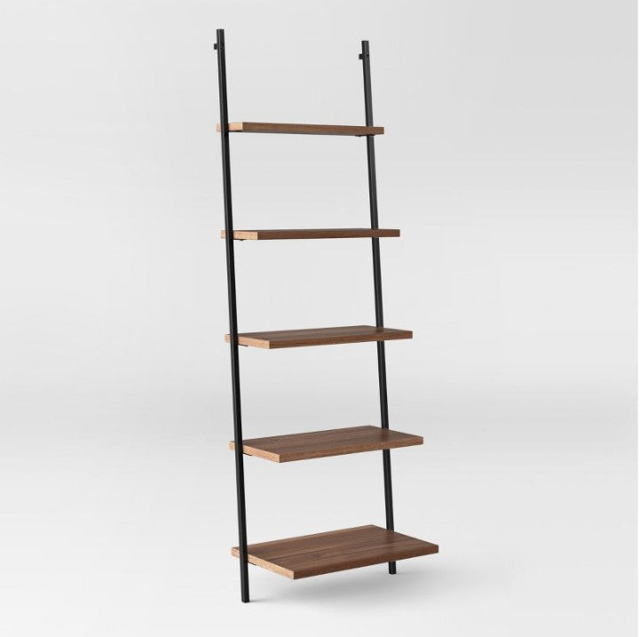 72" Loring 5 Shelf Leaning Bookshelf