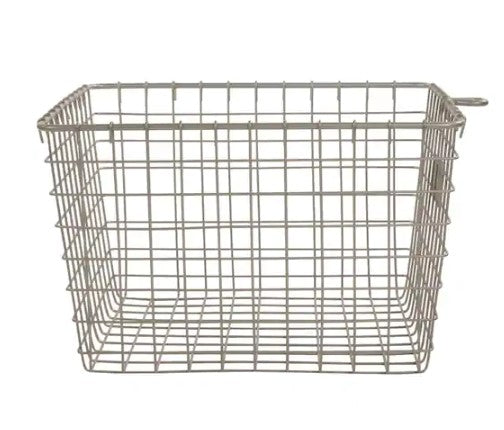 11.875 in. W x 13.75 in. D x 8 in. H Medium Storage Basket in Satin Nickel Powder Coat