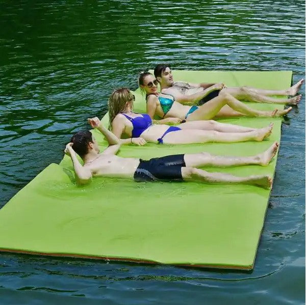 6 ft. Floating Water Pad Mat 3-Layer Foam Floating Island for Pool Green