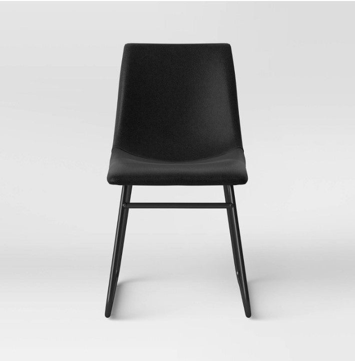 Bowden Faux Leather and Metal Dining Chair, (Set of 2)