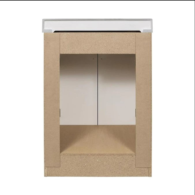 Style Selections Ellenbee 24-in White Single Sink Bathroom Vanity with White Cultured Marble Top