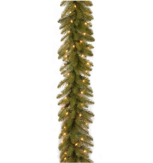 9 ft. Pre-Lit Dunhill Fir Garland with Clear Lights