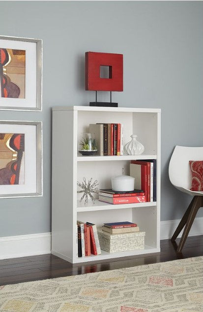 3 Shelf Bookshelf White