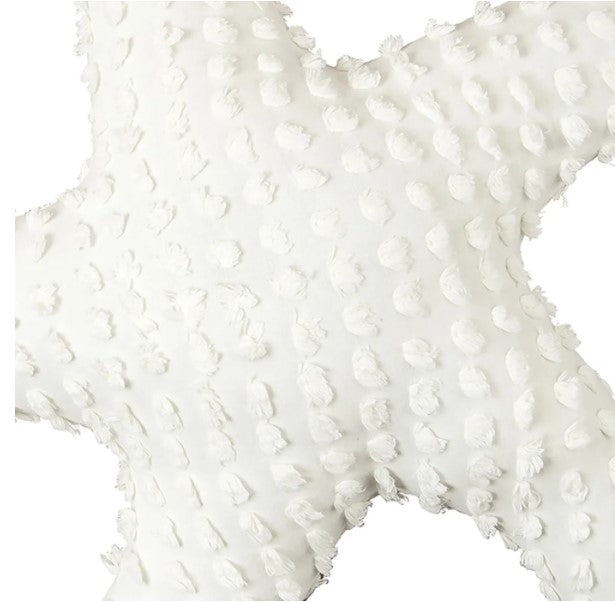 White Starfish Shaped 25" Throw Pillow