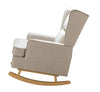 Andres Linen Rocking Chair with Solid Wooden legs