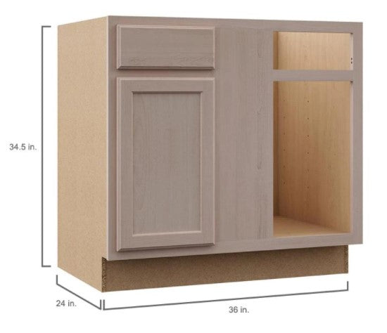 Hampton Assembled Blind Base Corner Cabinet in Unfinished Beech K7942