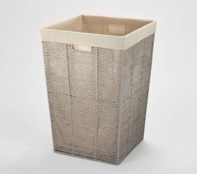 Twisted Rope Hamper Gray, (Set of 3)