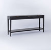 Woven Drawer Console Table Black