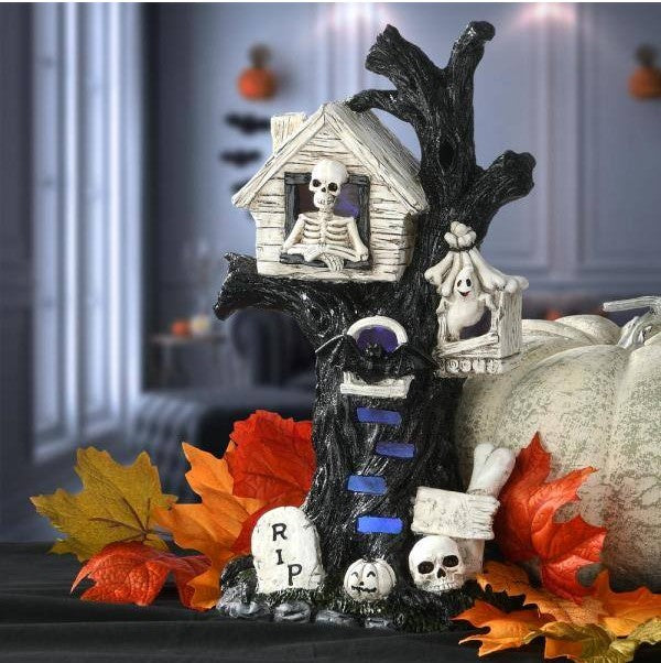 15 in. Halloween Tree Houses with Battery Operated LED Light