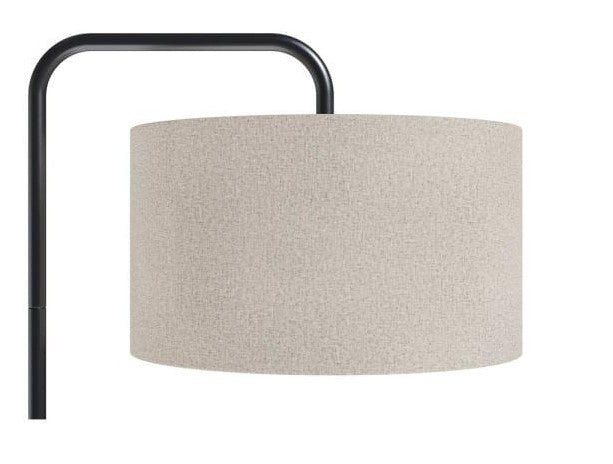 64 in. Oil Rubbed Bronze Floor Lamp with Arc Design and Luxurious Natural Linen Drum Shade