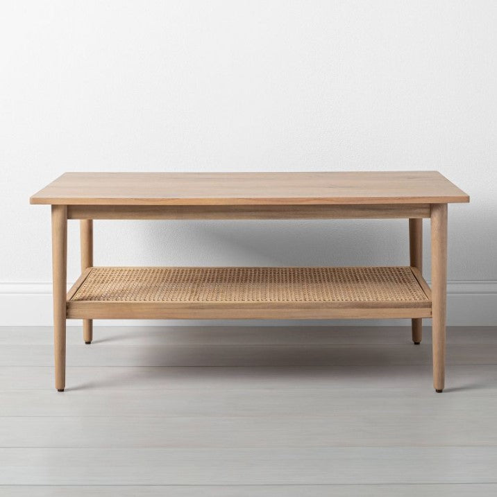 Wood & Cane Coffee Table