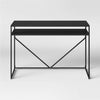 Glasgow Metal Writing Desk with Storage Black