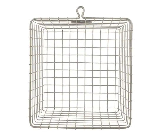 11.875 in. W x 13.75 in. D x 8 in. H Medium Storage Basket in Satin Nickel Powder Coat