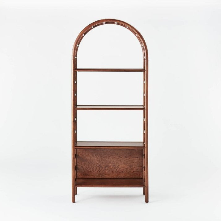 72" Holladay Curved Wooden Bookcase