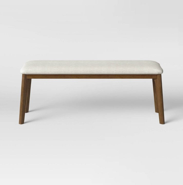 Astrid Mid-Century Dining Bench with Upholstered Seat Walnut