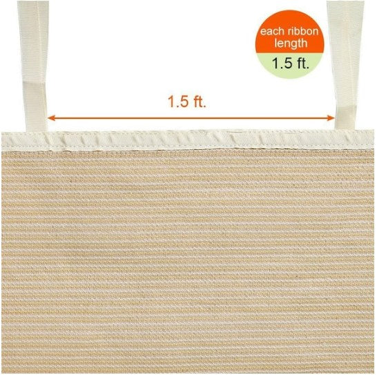 12 ft. x 20 ft. Shade Panel Block 90% of UV Rays with Ready-tie up Ribbon for Pergola Gazebo Porch